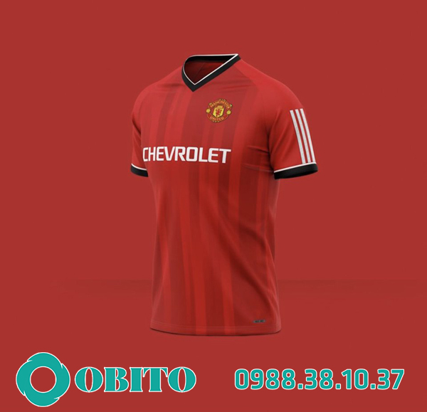 Áo bóng đá màu đỏ đô thiết kế tại Obito Sport