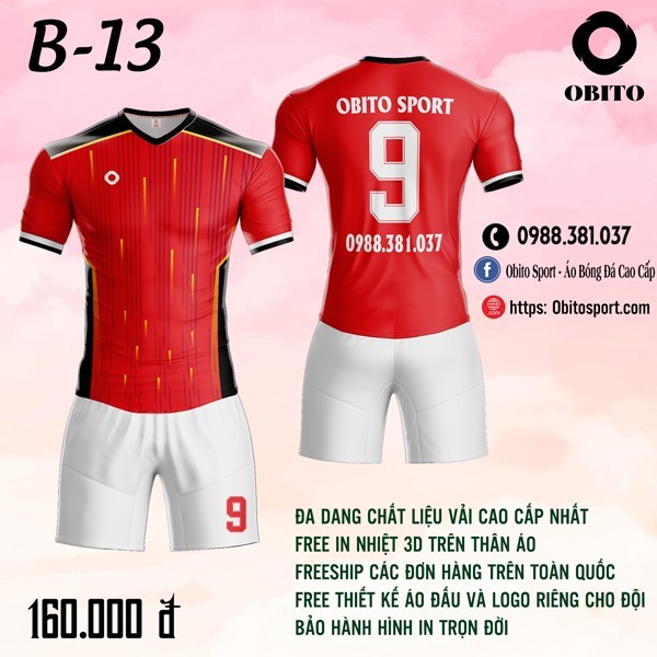 Áo Không Logo Obito B13 Màu Đỏ Đẹp Nhất