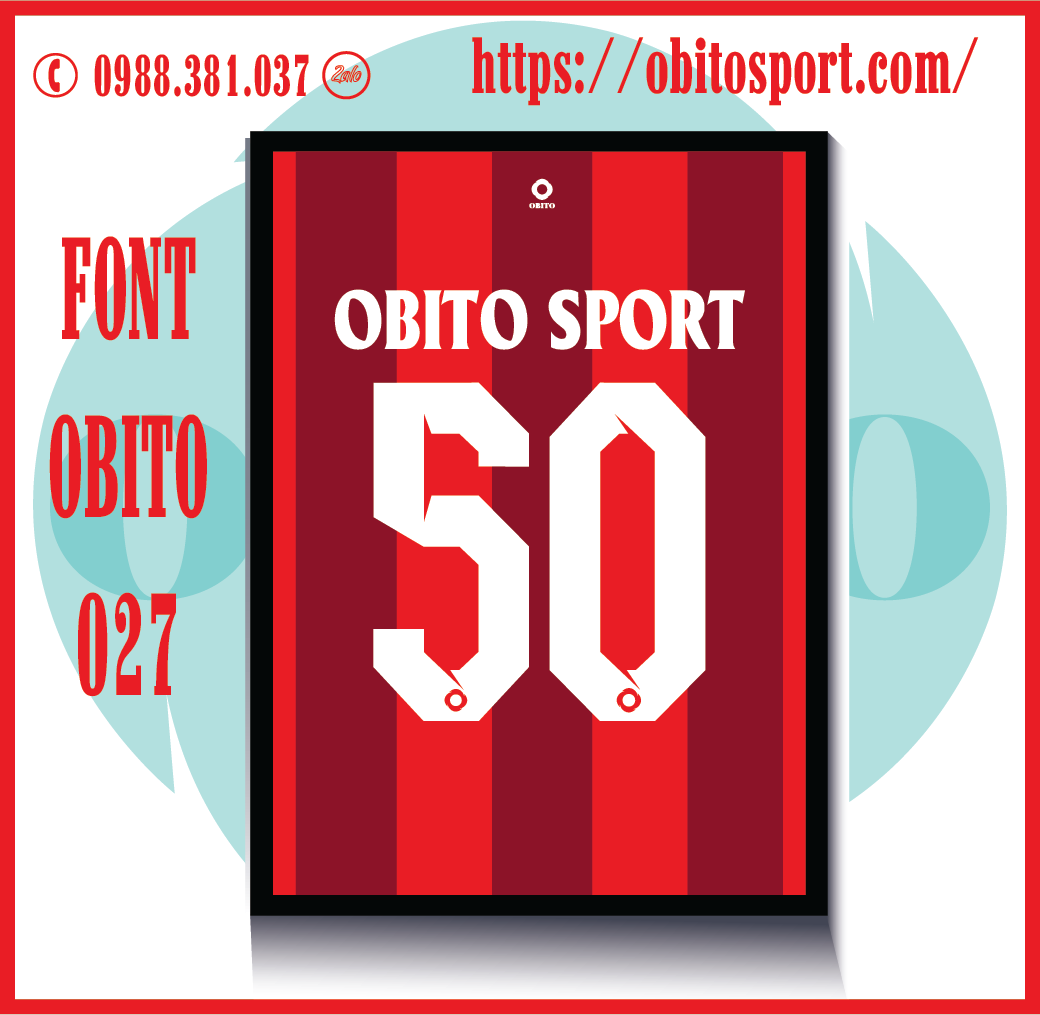 Mẫu Font Số In Áo Bóng Đá Đẹp 2022 - Mã Obito 027 - Obito Sport - Áo Bóng  Đá Cao Cấp