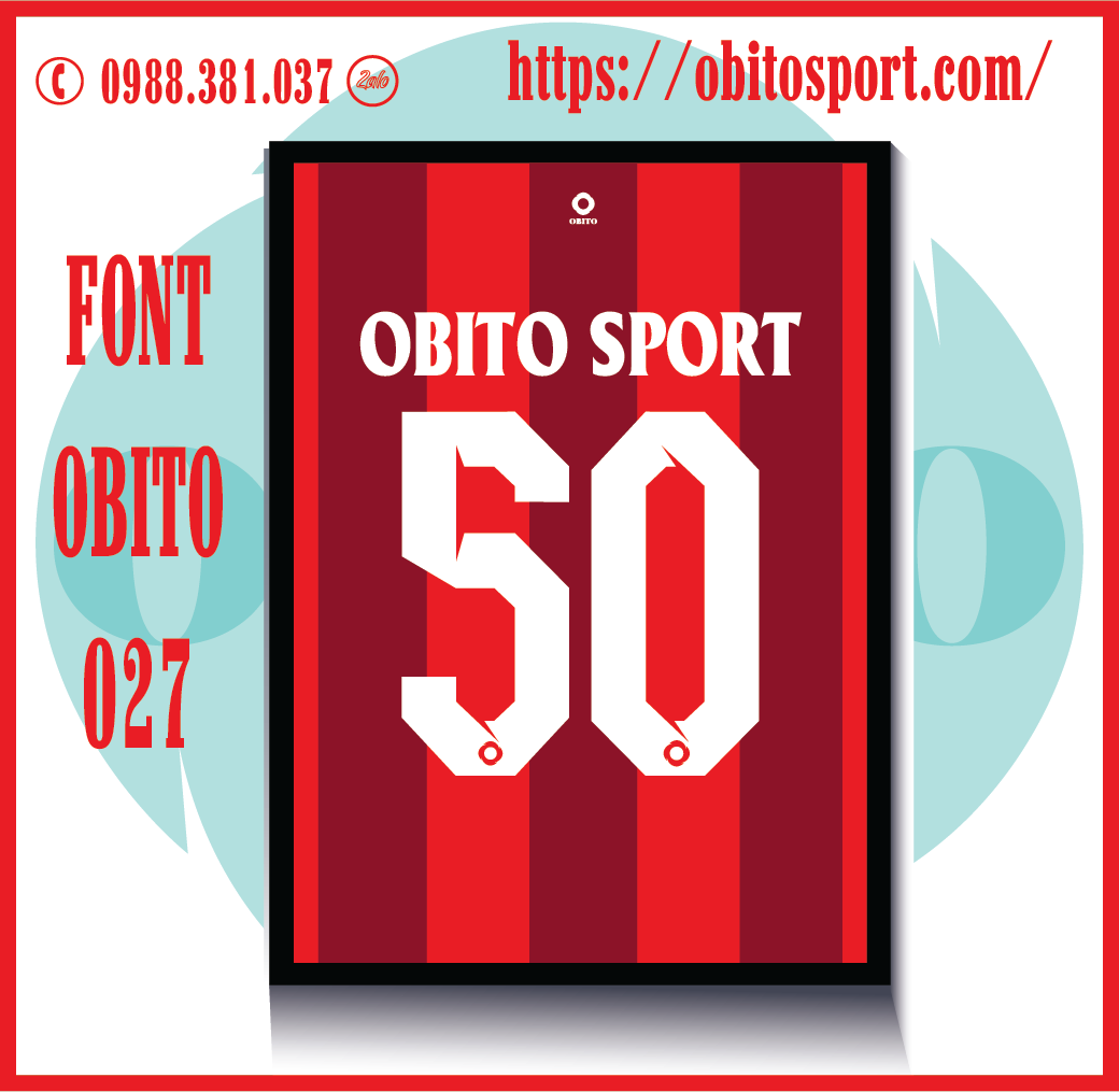 Mẫu Font Số In Áo Bóng Đá Đẹp 2022 - Mã Obito 027 - Obito Sport ...