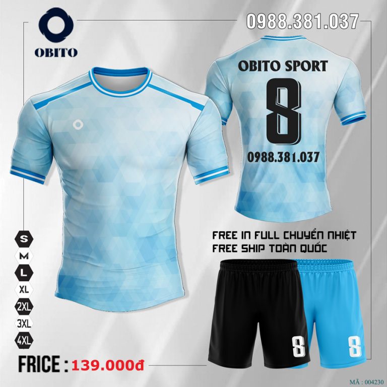 Áo đấu không logo Obito tự thiết kế màu xanh ngọc mới nhất 2023