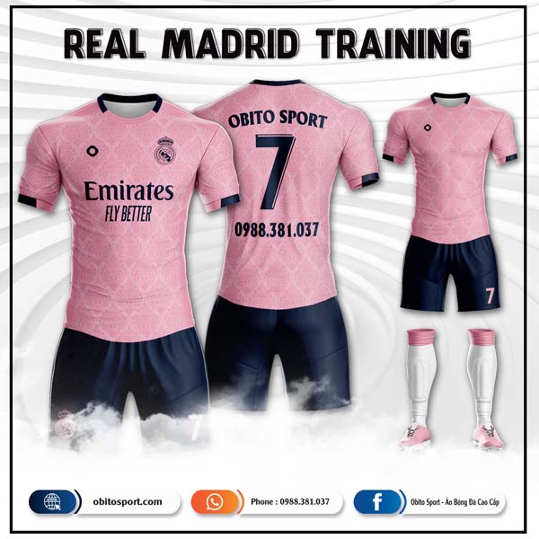 Áo Đá Bóng Clb Real Madrid Training 08 Màu Hồng Đẹp - Obito Sport - Áo Bóng  Đá Cao Cấp