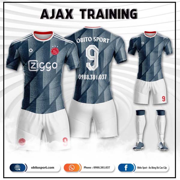 Áo câu lạc bộ Ajax training 01 Obito màu xám