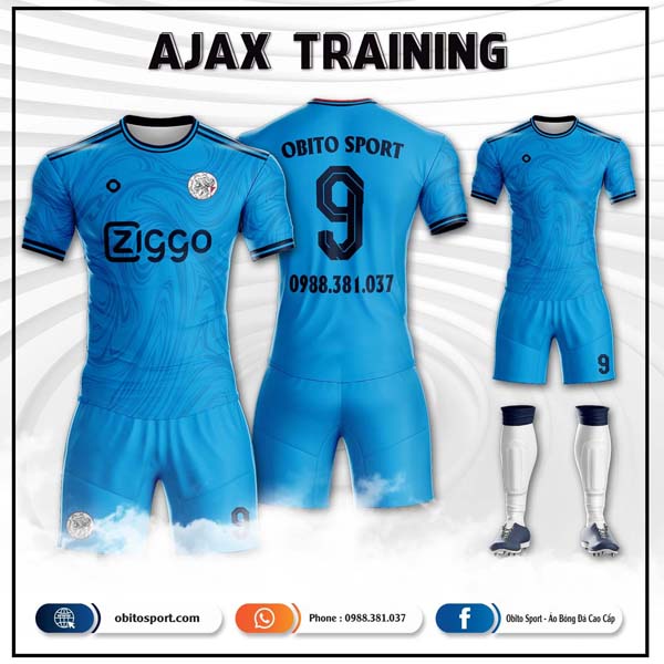 Mẫu Áo Đá Banh Câu Lạc Bộ Ajax Training 02 Màu Xanh Ya - Obito Sport - Áo  Bóng Đá Cao Cấp