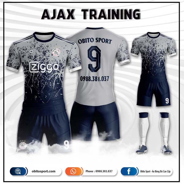 áo câu lạc bộ Ajax training 03 xám