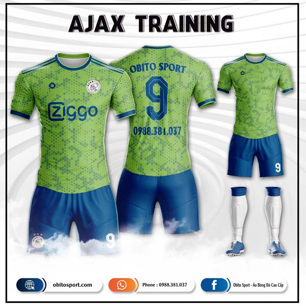 Áo đá banh câu lạc bộ Ajax training 04 màu xanh chuối