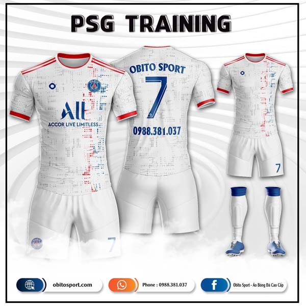 Áo đấu câu lạc bộ PSG training 09 màu trắng