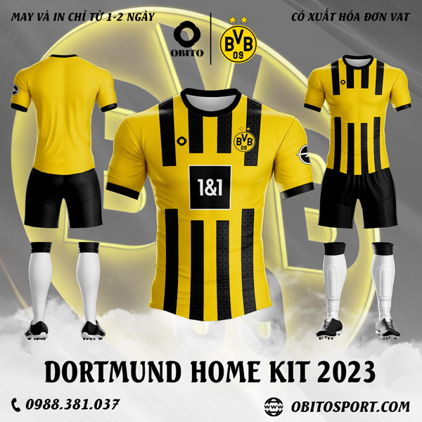 Trọn Bộ Mẫu Áo Câu Lạc Bộ Dortmund Sân Khách 2023 Màu Đen Giá Rẻ - Obito  Sport - Áo Bóng Đá Cao Cấp