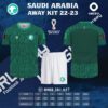Áo Ả Rập Xê Út Sân Khách World Cup 2022-2023 Màu Xanh Mới Lạ. sẽ là một siêu phẩm tiếp theo mới ra mắt của Shop Obito Sport. Mẫu áo dành cho các fan hâm mộ của đội tuyển Ả Rập Xê Út.