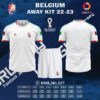 Áo Đội Tuyển Bỉ Sân Khách 2022 - 2023 World Cup Tự Thiết Kế Tại Obito Sport. Mẫu áo đã được lấy gam màu trắng làm gam màu chính cho chiếc áo. Đi kèm vào đó là được may theo from cổ tròn, ống tay bo chun.