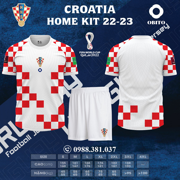 Áo Đội Tuyển Croatia Sân Nhà World Cup 2022 - 2023 Xuất Sắc Nhất thiết kế mới nhất của Shop Obito Sport. Và cũng chính là một gợi ý vô cùng uyệt vời cho những ai yêu thích màu trắng sang trọng và màu đỏ lịch lãm.