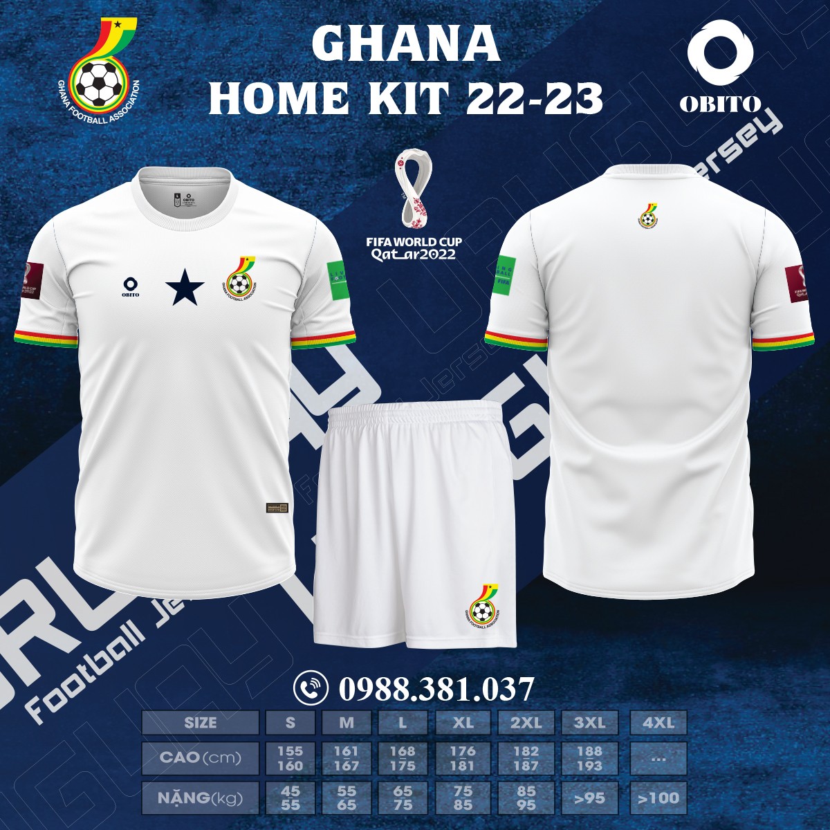 Áo Đội Tuyển Ghana Sân Nhà World Cup 2022 Giá Rẻ Shop Obito Sport
