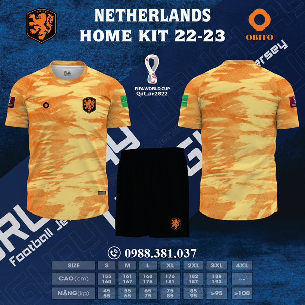 Áo Đấu Đội Tuyển Hà Lan Sân Nhà World Cup 2022 - 2023 Siêu Hót là một thiết kế mới ra mắt trong abum áo bóng đá đội tuyển của Obito Sport. Mẫu áo được may với chất vải thoáng mát, đường may tỉ mỉ.