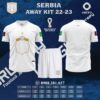 Mẫu Áo Đội Tuyển Serbia Sân Khách World Cup 2022 Đẹp. Với bản thiết kế áo đội tuyển lần này, chúng ta sẽ thấy sự xuất hiện của màu trắng sang trọng làm gam màu chính cho bộ áo đấu. Màu sắc này đã được áp dụng cho toàn mặt trước và mặt sau áo đấu. Còn chiếc quần short đi kèm sẽ là cùng gam màu tạo ra bộ áo đấu sang trọng và lịch lãm.
