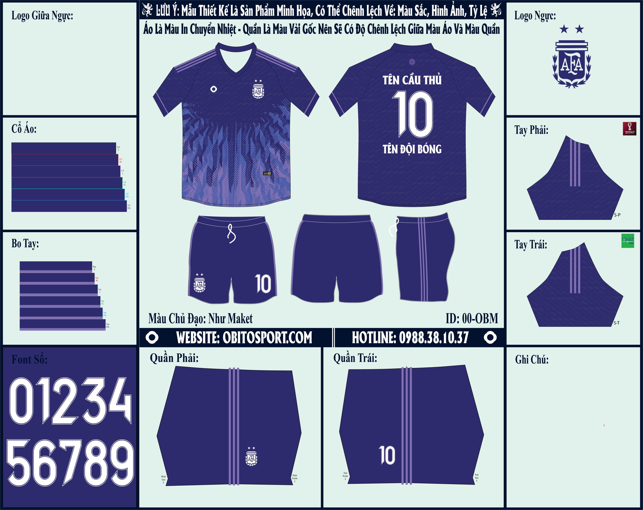  Bạn đã sẵn sàng bổ sung thêm ý tưởng cho mình bằng mẫu market áo đội tuyển Argentina sân khách World Cup 2022 với màu tím thu hút, cuốn hút này đến từ thương hiệu Obito Sport chưa?