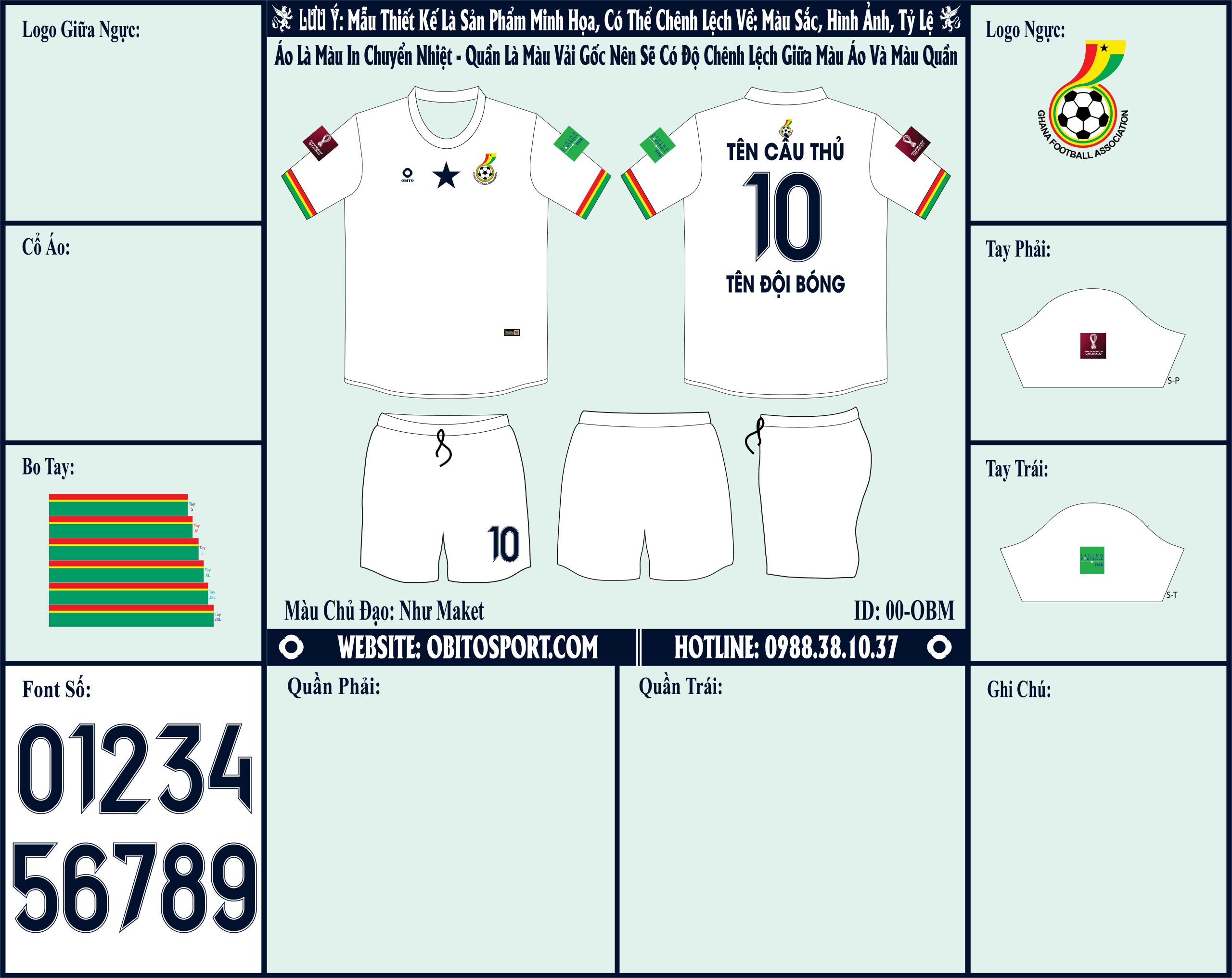 Mẫu market áo đội tuyển Ghana sân nhà World Cup 2022 sở hữu màu trắng trẻ trung được kết hợp cùng họa tiết độc đáo và thu hút. Nhanh chóng liên hệ với Obito Sport để sở hữu ngay thôi nào! 
