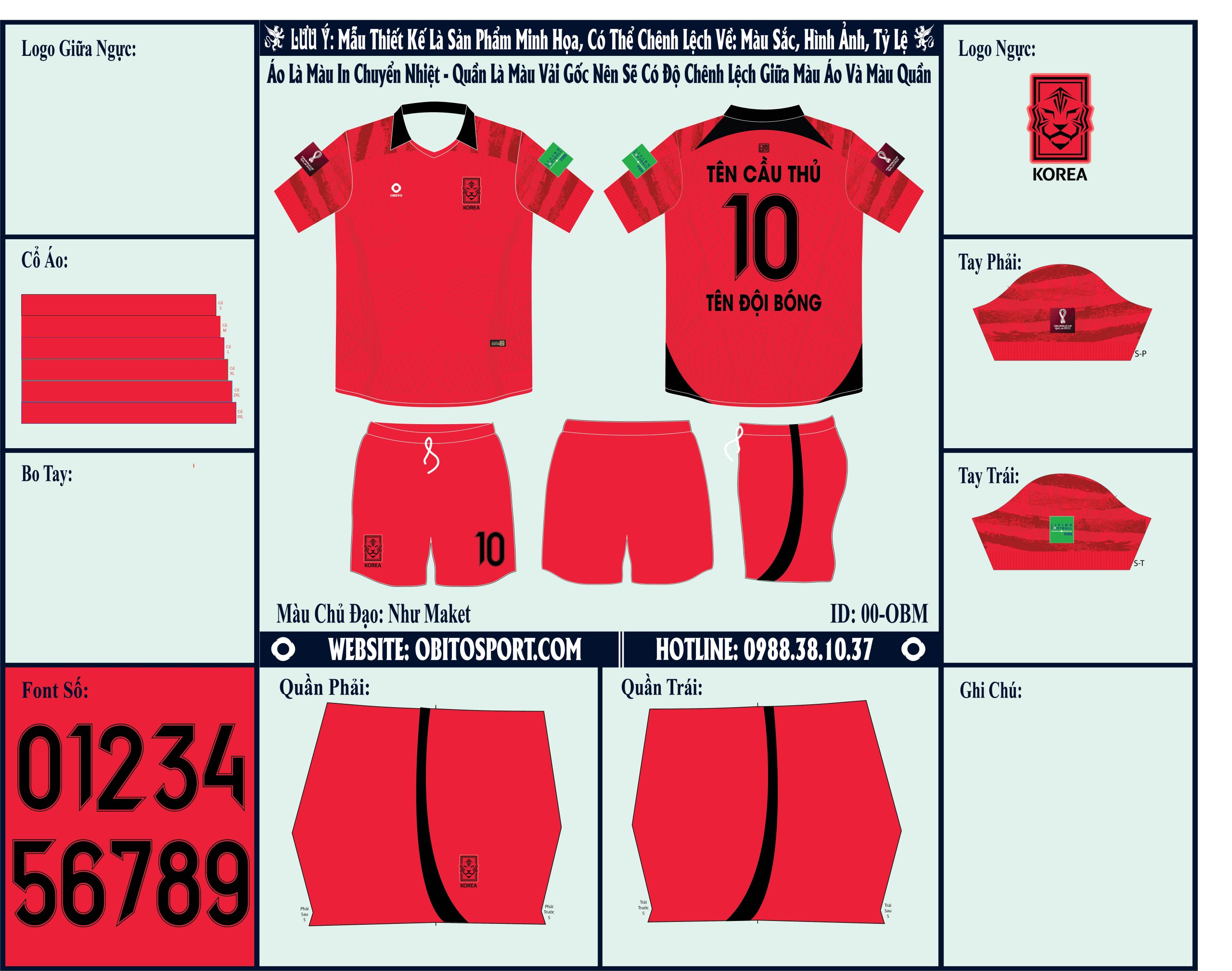 Mẫu market áo đội tuyển Hàn Quốc sân nhà World Cup 2022 vẫn sẽ là phiên bản màu đỏ đẹp mắt và thu hút. Thiết kế được giành tặng cho những ai yêu thích đội bóng tên tuổi này.