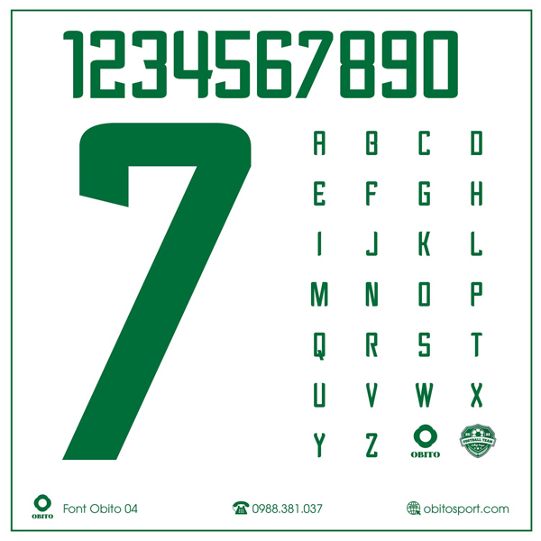 Mẫu Font số Obito 04 Chuẩn Nhất