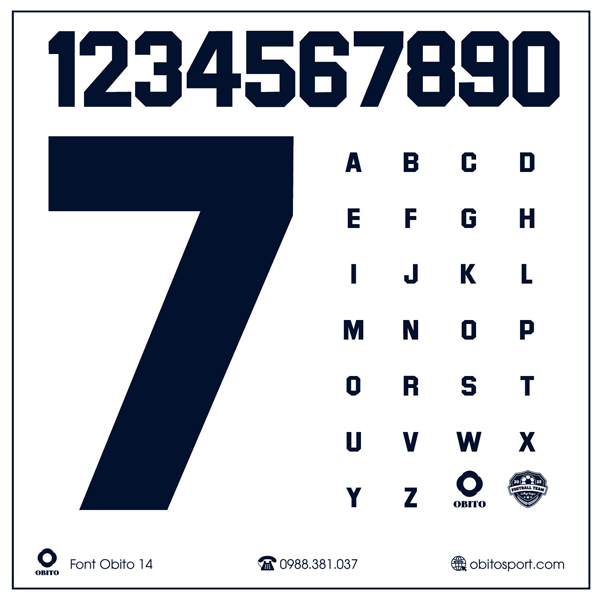 Mẫu font số obito 14 đẹp