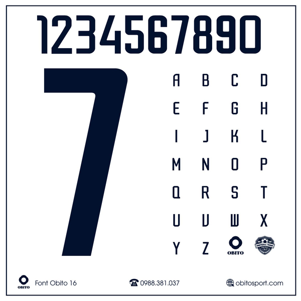 Mẫu font số obito 16 mới nhất