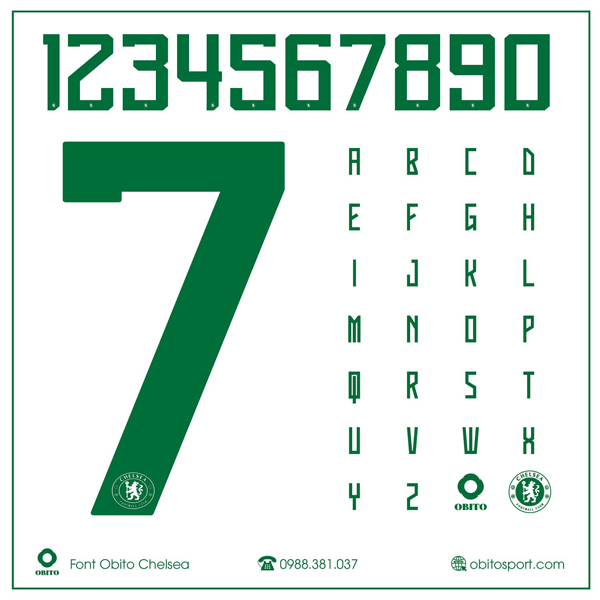 Font số Obito Chelsea 2023