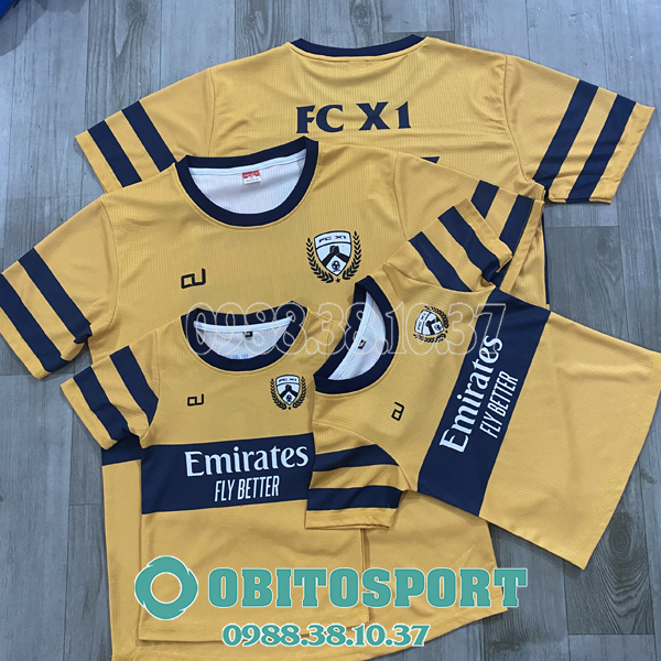 Áo bóng đá màu vàng đẹp tự thiết kế
