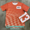 Mẫu áo bóng đá công ty MISA màu cam phối họa tiết đẹp