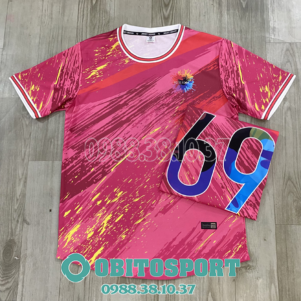 Mẫu áo đấu màu hồng tự thiết kế đẹp