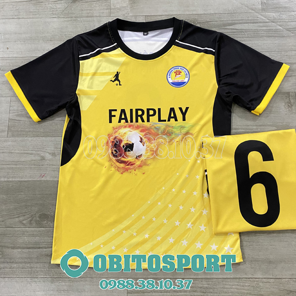 Mẫu áo bóng đá tự thiết kế màu vàng đẹp