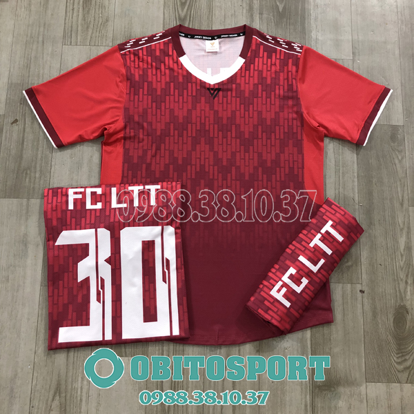 Mẫu áo đá bóng FC LTT màu đỏ đô