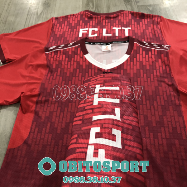 Mẫu áo đá bóng FC LTT màu đỏ đô