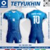 Mẫu quần áo bóng chuyền Tetyukhin màu xanh bích