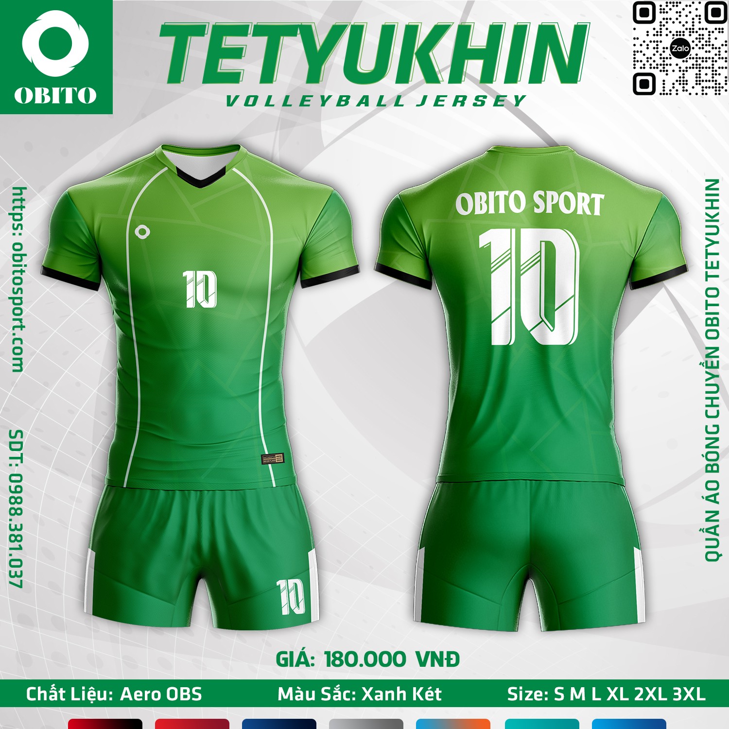 Mẫu quần áo bóng chuyền Tetyukhin màu xanh két