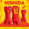 Mẫu quần áo bóng chuyền NISHIDA màu đỏ