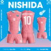 Mẫu quần áo bóng chuyền NISHIDA màu hồng