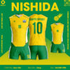 Mẫu quần áo bóng chuyền NISHIDA màu vàng
