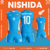 Mẫu quần áo bóng chuyền NISHIDA màu xanh ya