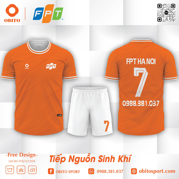 Mẫu áo công ty FPT Hà Nội màu cam