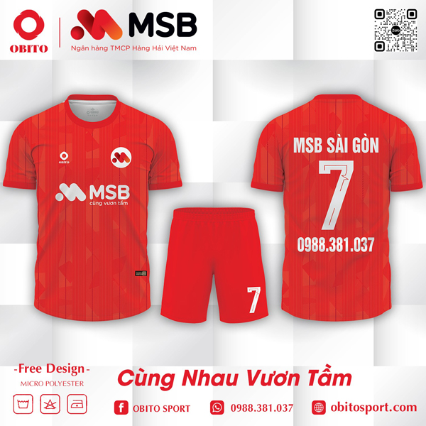 Mẫu áo ngân hàng MSB màu đỏ Đẹp nhất