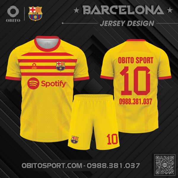  Áo đá bóng clb Barca màu vàng độc đáo