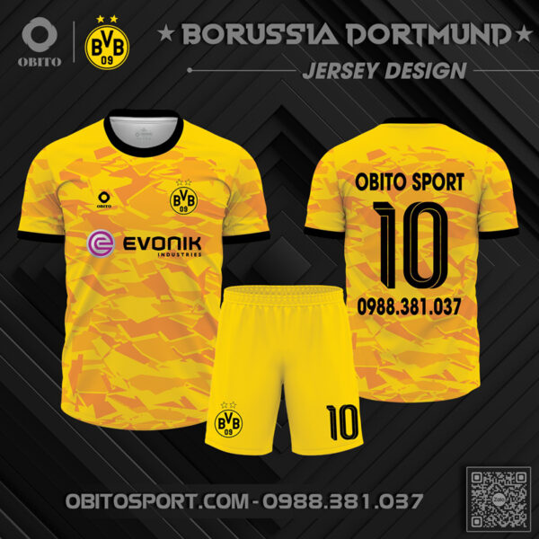 May áo clb Dortmund màu vàng nổi bật