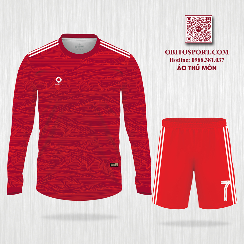Quần Áo Thủ Môn Màu Đỏ Ấn Tượng 2024 - Obito Sport - Áo Bóng Đá Cao Cấp