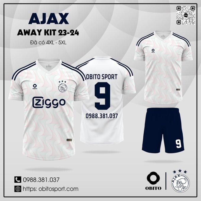 Áo bóng đá câu lạc bộ Ajax sân khách 2023-2024