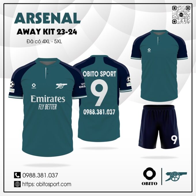 Áo đá bóng Arsenal bộ thứ ba 2023-2024