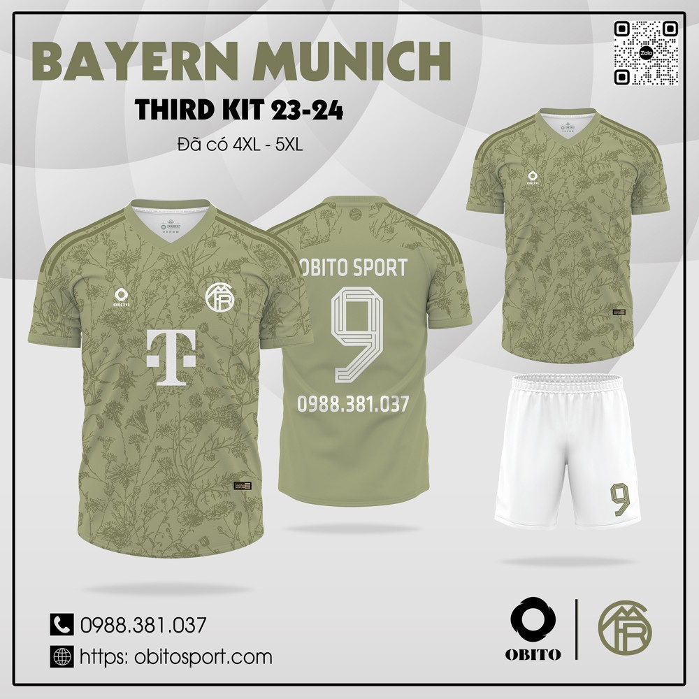 Mẫu áo đấu Bayern bộ thứ ba 2023-2024