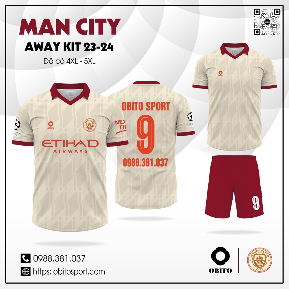 Áo bóng đá ManCity sân khách 2023-2024