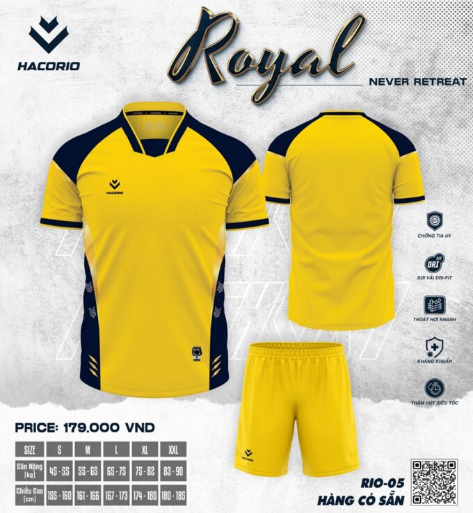 Quần Áo Bóng Đá Hacorio Royal Màu Vàng