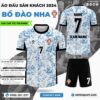 Mẫu Áo Bóng Đá Đội  Tuyển Bồ Đào Nha Sân Khách EURO 2024 Màu Trắng Xanh