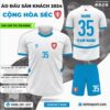 Mẫu Áo Bóng Đá Đội Tuyển Cộng Hòa Séc Sân Khách EURO 2024 Màu Trắng
