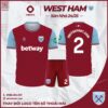 Áo Đá Banh Câu Lạc Bộ West Ham Sân Nhà 2024-2025